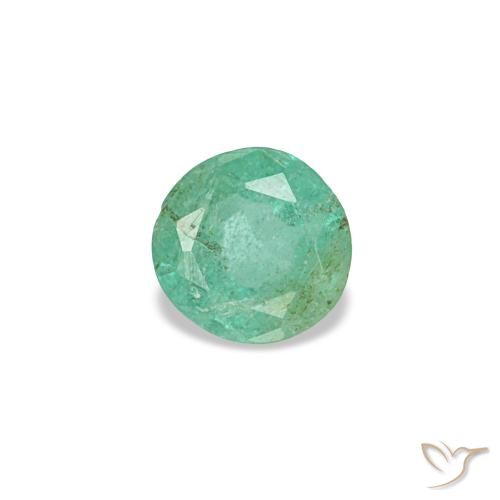 Émeraude vert naturelle coupe roude, 0,18 ct, VS-SI
