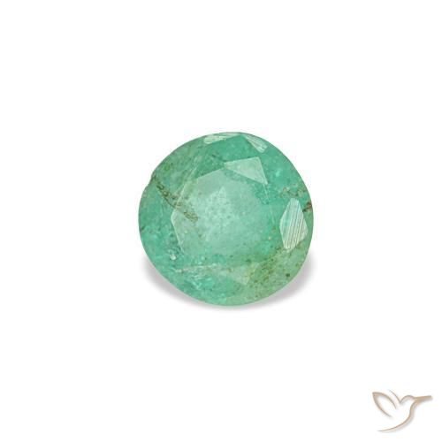 Émeraude vert naturelle coupe roude, 0,18 ct, VS-SI