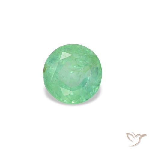 Émeraude vert naturelle coupe roude, 0,17 ct, VS-SI