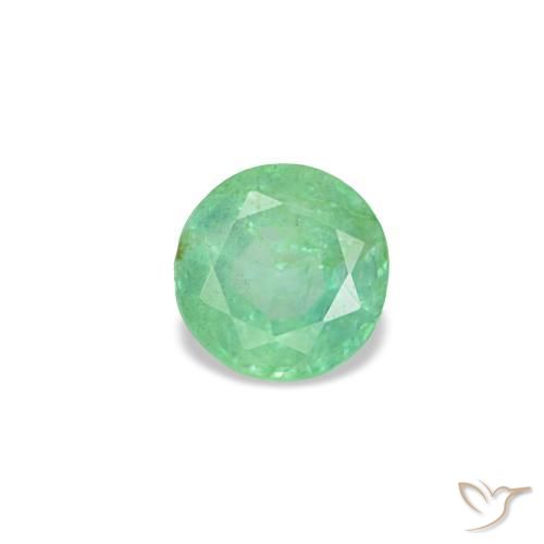 Émeraude vert naturelle coupe roude, 0,17 ct, VS-SI