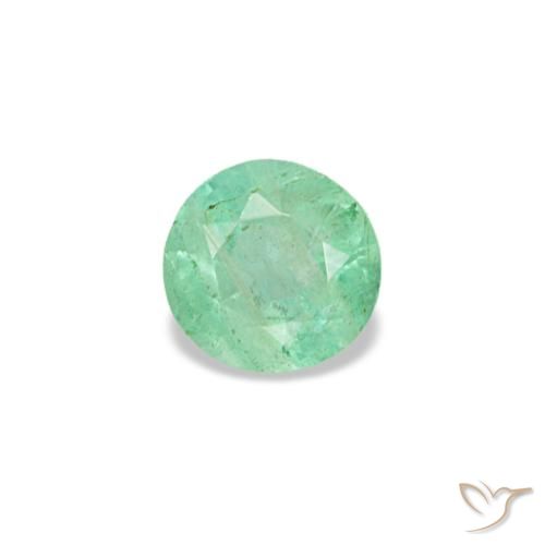 Émeraude vert naturelle coupe roude, 0,17 ct, VS-SI