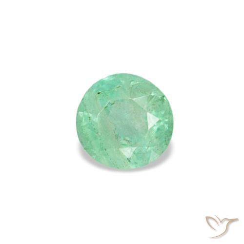 Émeraude vert naturelle coupe roude, 0,17 ct, VS-SI