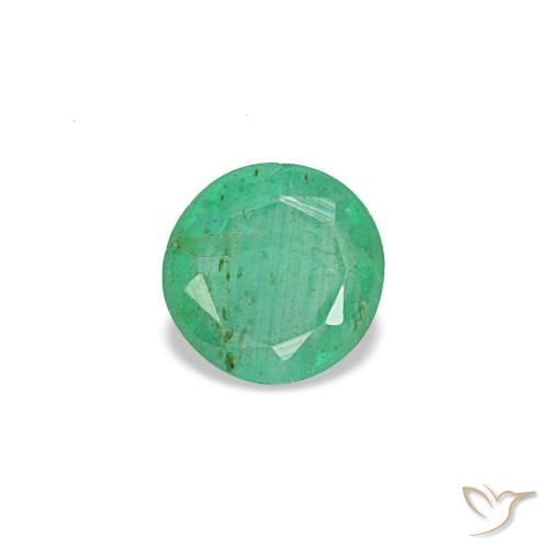 Émeraude vert de 0,18 ct, rond, VS-SI