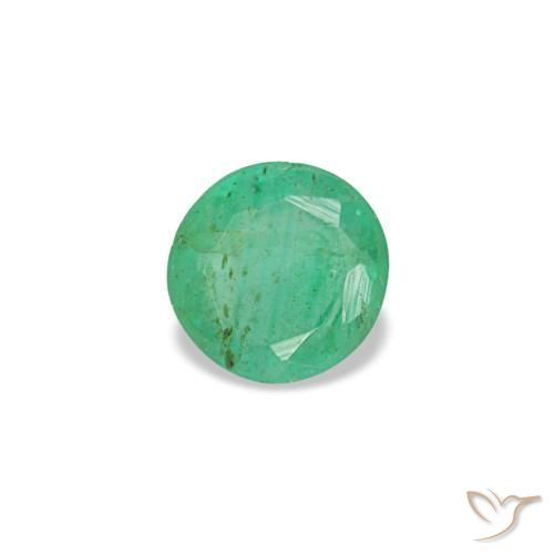 Émeraude vert naturelle coupe roude, 0,18 ct, VS-SI