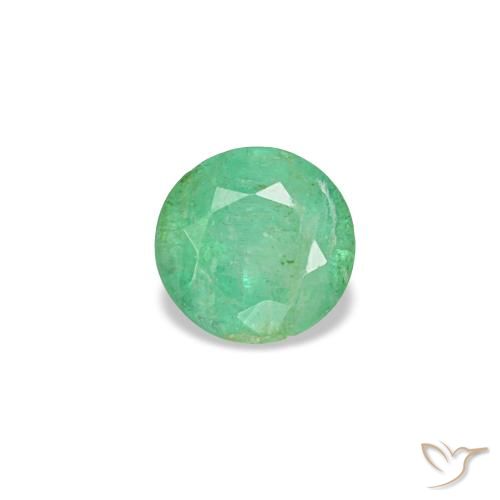 Émeraude vert naturelle coupe roude, 0,16 ct, VS-SI