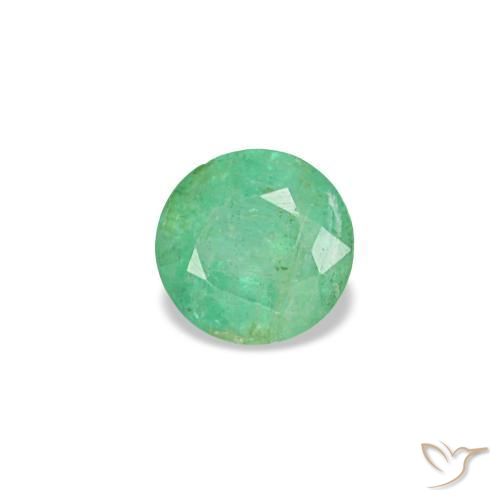 Émeraude vert naturelle coupe roude, 0,16 ct, VS-SI