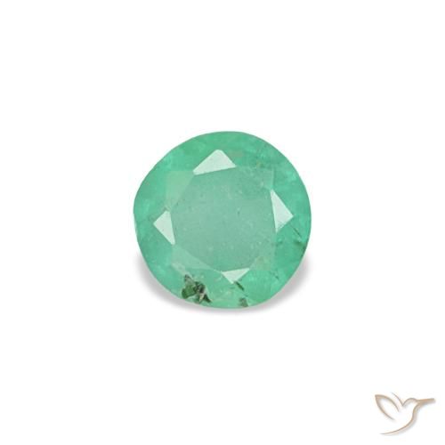Émeraude vert naturelle coupe roude, 0,17 ct, VS-SI