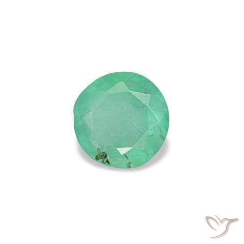 Émeraude vert naturelle coupe roude, 0,17 ct, VS-SI