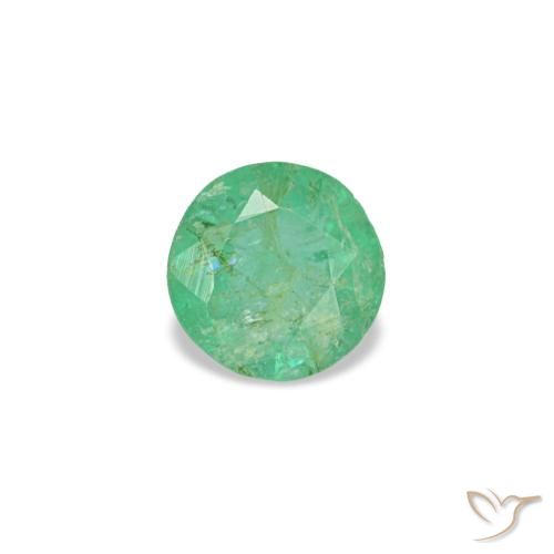 Émeraude vert de 0,17 ct, rond, VS