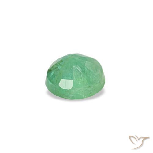 Émeraude vert naturelle coupe roude, 0,17 ct, VS