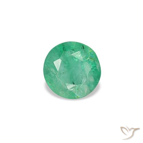 Émeraude vert naturelle coupe roude, 0,16 ct, VS-SI