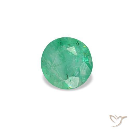 Émeraude vert naturelle coupe roude, 0,16 ct, VS-SI