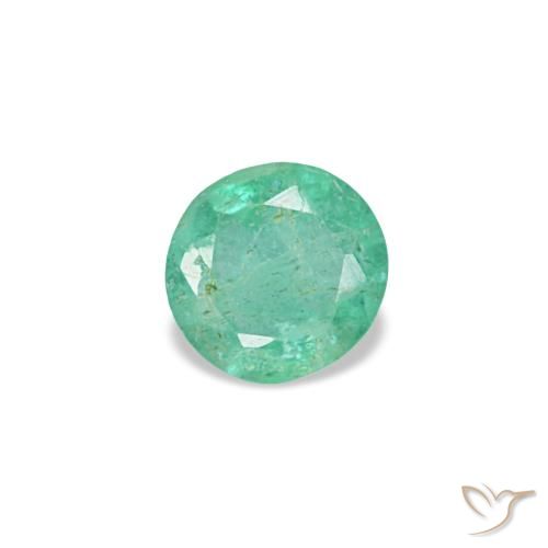 Émeraude vert naturelle coupe roude, 0,17 ct, VS-SI