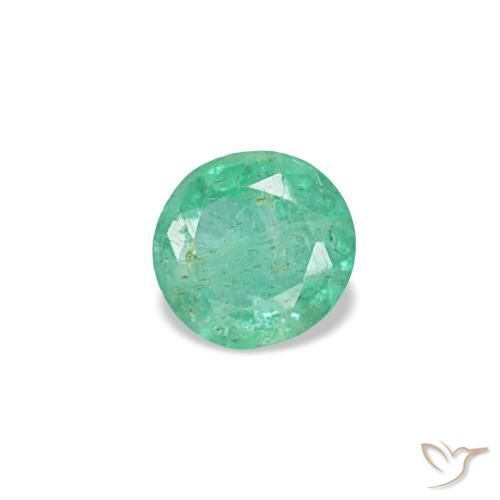 Émeraude vert naturelle coupe roude, 0,17 ct, VS-SI