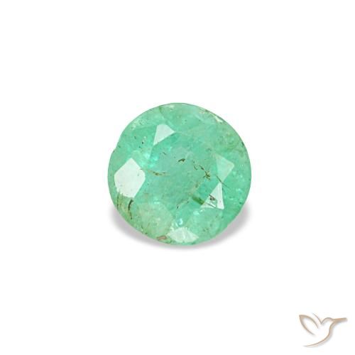 Émeraude vert de 0,17 ct, rond, VS-SI