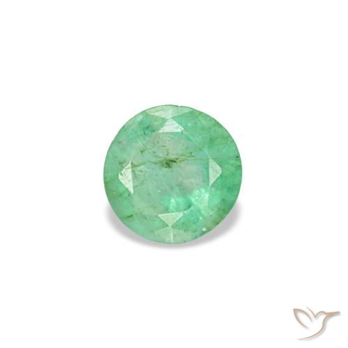 Émeraude vert naturelle coupe roude, 0,16 ct, VS-SI