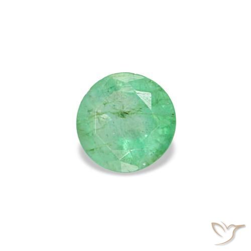 Émeraude vert naturelle coupe roude, 0,16 ct, VS-SI