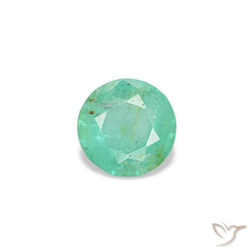 Émeraude vert naturelle coupe roude, 0,17 ct, VS-SI