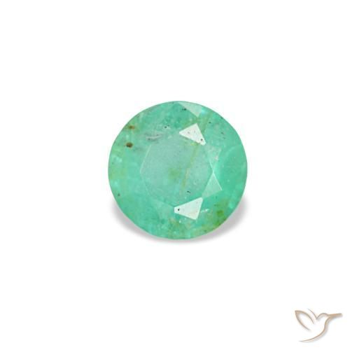 Émeraude vert naturelle coupe roude, 0,17 ct, VS-SI
