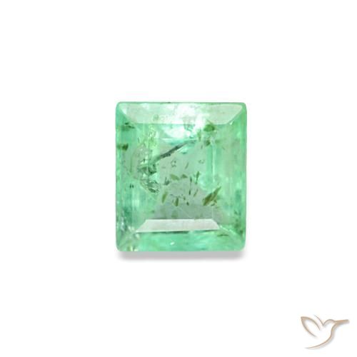 Émeraude vert naturelle baguette, 0,14 ct, VS-SI