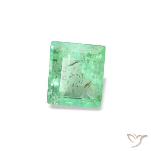 Émeraude vert naturelle baguette, 0,14 ct, VS-SI