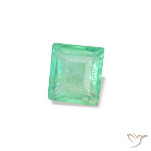 Émeraude vert naturelle baguette, 0,10 ct, VS-SI