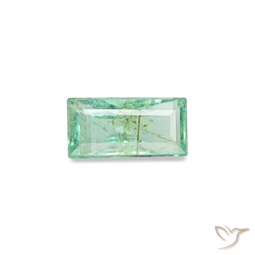 Émeraude vert naturelle baguette, 0,12 ct, VS-SI