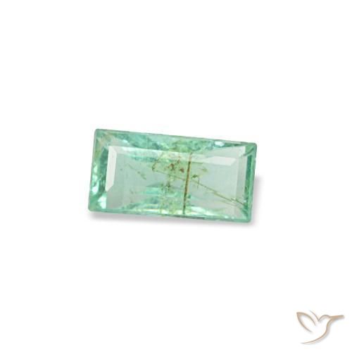 Émeraude vert naturelle baguette, 0,12 ct, VS-SI