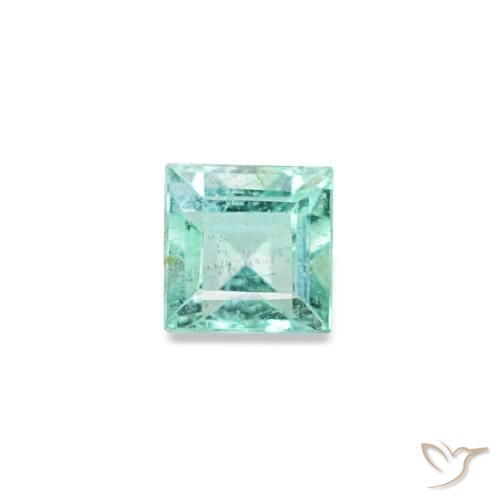 Émeraude vert naturelle carré, 0,09 ct, VVS-VS