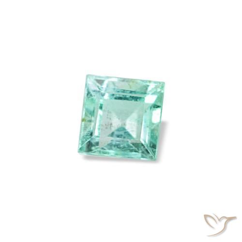 Émeraude vert naturelle carré, 0,09 ct, VVS-VS