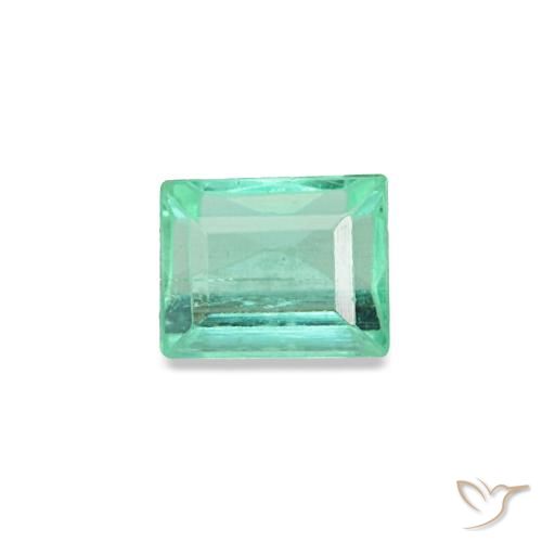 Émeraude vert naturelle baguette, 0,13 ct, VVS-VS