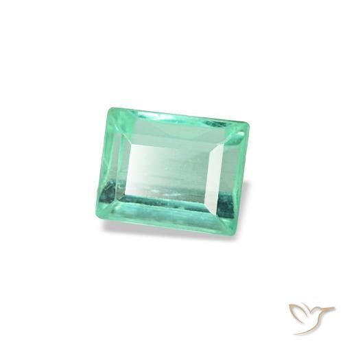 Émeraude vert naturelle baguette, 0,13 ct, VVS-VS