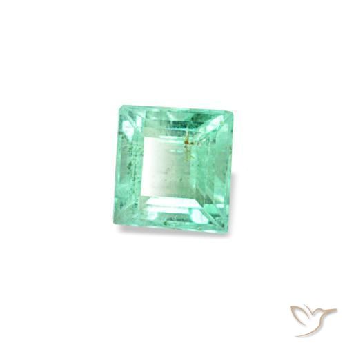 Émeraude vert naturelle carré, 0,08 ct, VVS-VS