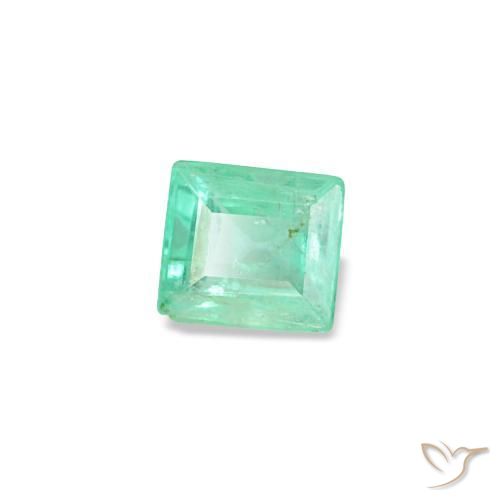Émeraude vert naturelle baguette, 0,11 ct, VS