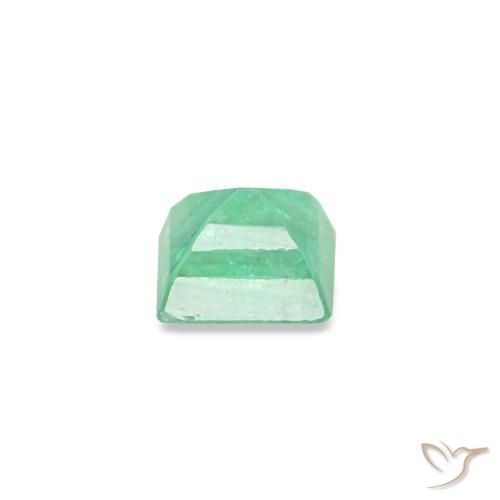 Émeraude vert naturelle baguette, 0,11 ct, VS