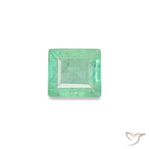 Émeraude vert de 0,14 ct, baguette, VS