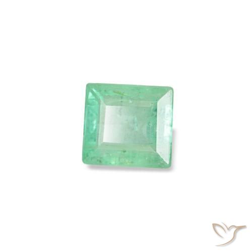 Émeraude vert naturelle baguette, 0,14 ct, VS