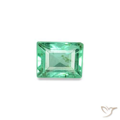 Émeraude vert de 0,13 ct, baguette, VS