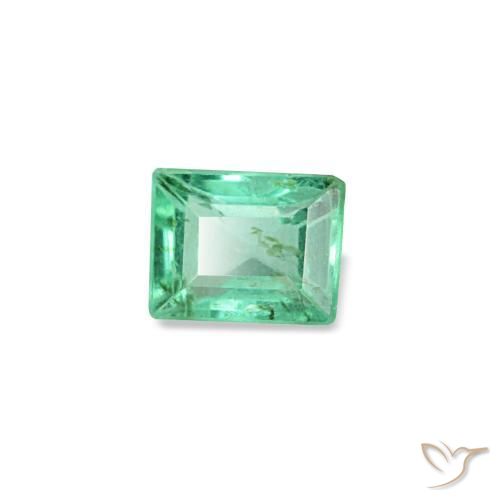 Émeraude vert naturelle baguette, 0,13 ct, VS