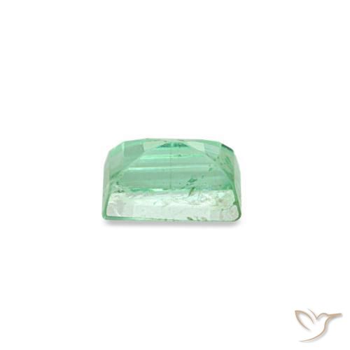 Émeraude vert naturelle baguette, 0,13 ct, VS