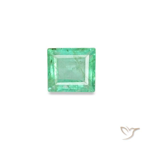Émeraude vert naturelle baguette, 0,12 ct, VS