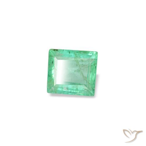 Émeraude vert naturelle baguette, 0,12 ct, VS