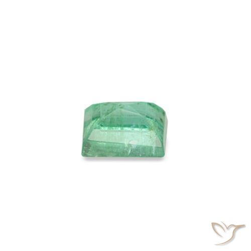 Émeraude vert naturelle baguette, 0,12 ct, VS