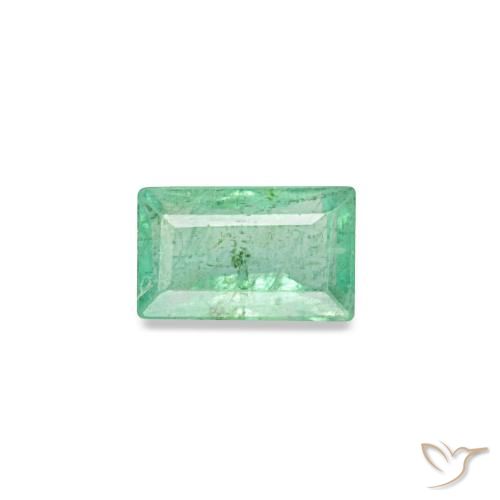 Émeraude vert de 0,16 ct, baguette, VS