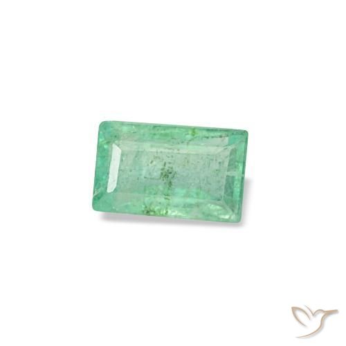 Émeraude vert naturelle baguette, 0,16 ct, VS