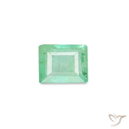 Émeraude vert de 0,12 ct, baguette, VS