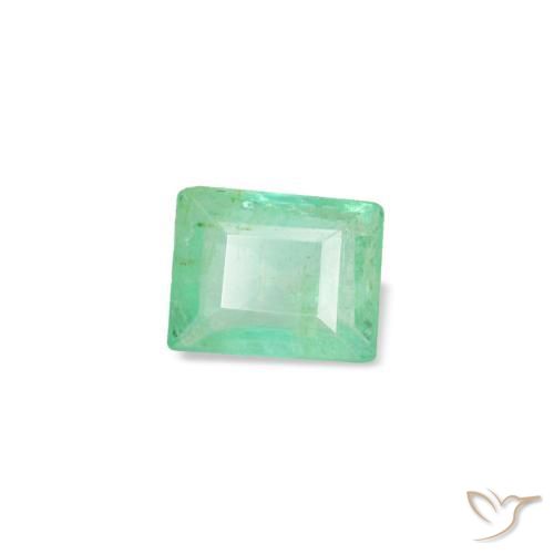 Émeraude vert naturelle baguette, 0,12 ct, VS