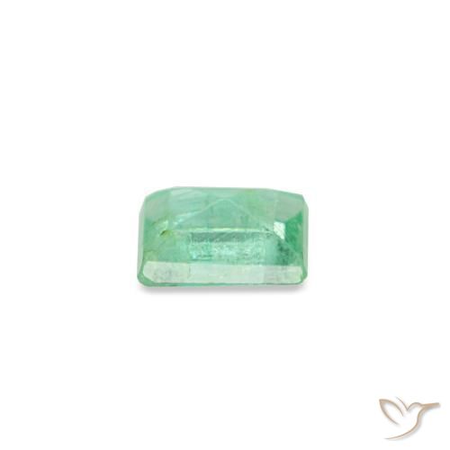 Émeraude vert naturelle baguette, 0,12 ct, VS