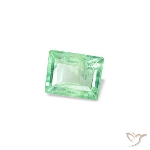 Émeraude vert naturelle baguette, 0,14 ct, VS