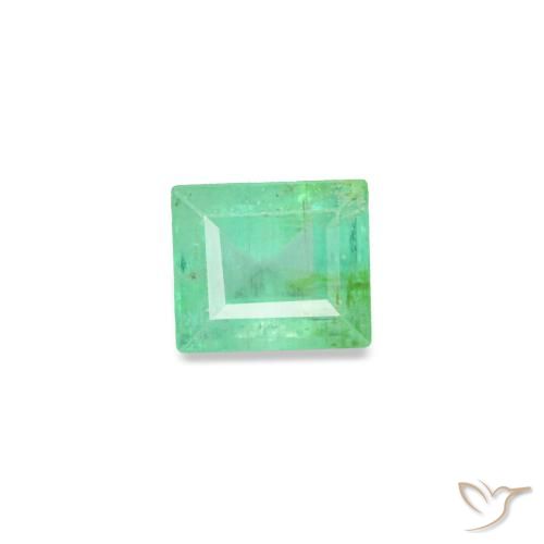 Émeraude vert naturelle baguette, 0,17 ct, VS
